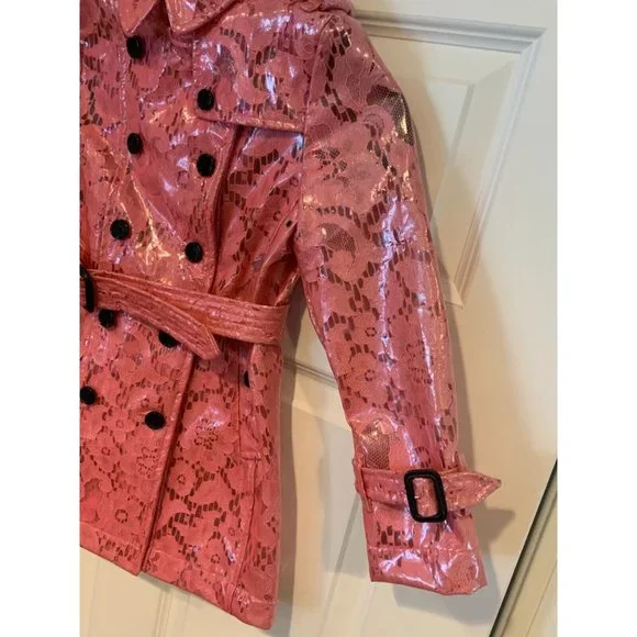 Burberry Children Pink Lace Eastheath Lace Trench Coat, Size 7Y NWT $1,595